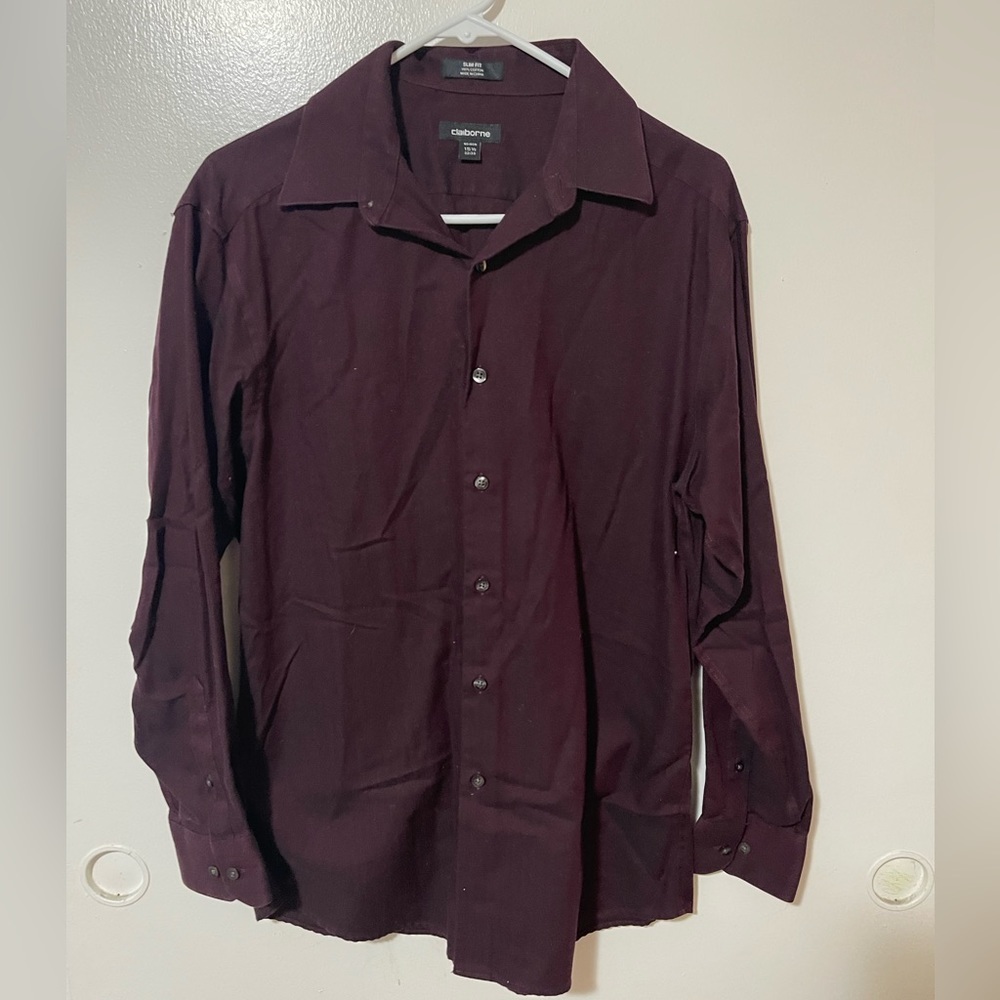 Claiborne dark purple long sleeve top
